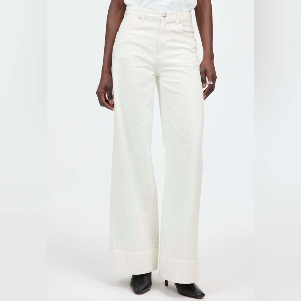 NWT Madewell Women’s Superwide Leg Jeans High Waist Tile White Size 33 - Picture 8 of 11